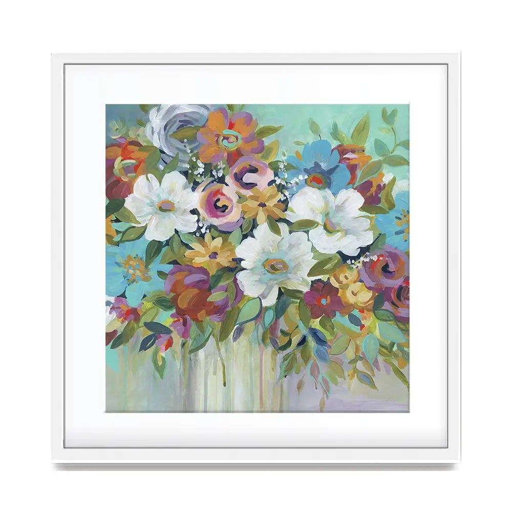 Confetti Bouquet Square Framed Art Print Confetti Bouquet Square Framed Art Print wall art product Carol Robinson