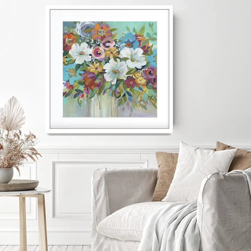 Confetti Bouquet Square Framed Art Print Confetti Bouquet Square Framed Art Print wall art product Carol Robinson