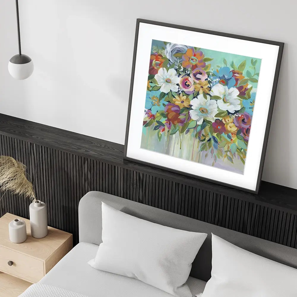 Confetti Bouquet Square Framed Art Print Confetti Bouquet Square Framed Art Print wall art product Carol Robinson