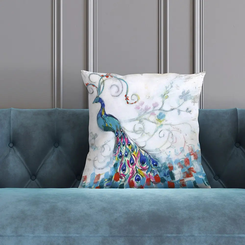 Confetti Peacock Cushion Confetti Peacock Cushion wall art product Jennifer Goldberger