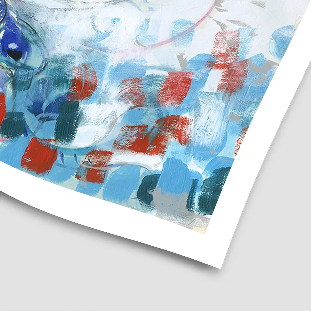 Confetti Peacock Square Art Print Confetti Peacock Square Art Print wall art product Jennifer Goldberger