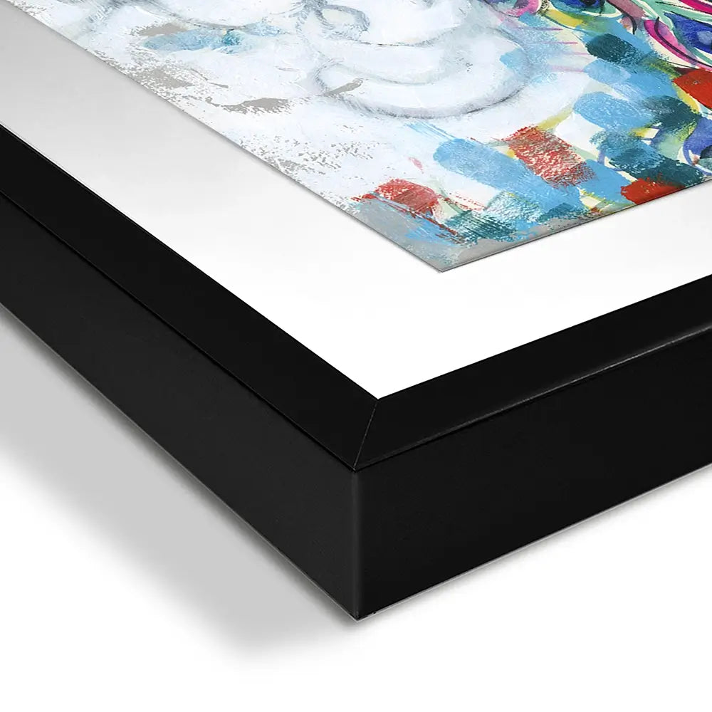 Confetti Peacock Square Framed Art Print Confetti Peacock Square Framed Art Print wall art product Jennifer Goldberger