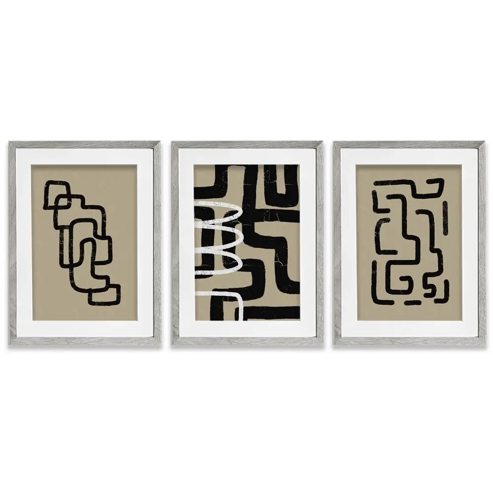 Connected Framed Art Print Trio Connected Framed Art Print Trio wall art product Yuli Saputra