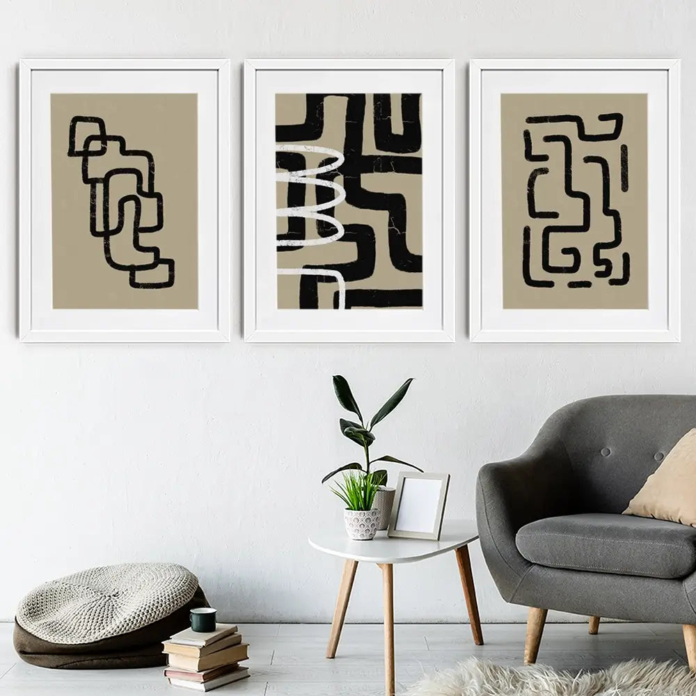 Connected Framed Art Print Trio Connected Framed Art Print Trio wall art product Yuli Saputra