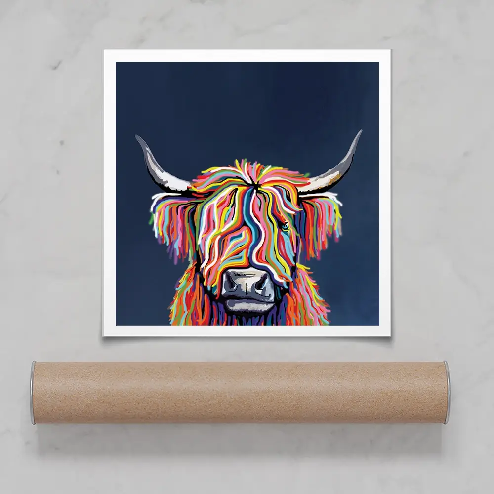 Coo In Navy Blue Square Art Print Coo In Navy Blue Square Art Print wall art product Independent