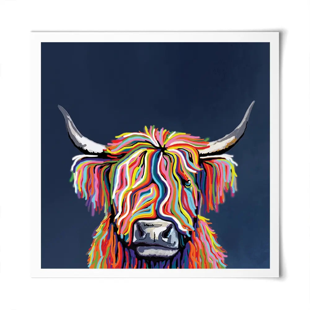 Coo In Navy Blue Square Art Print Coo In Navy Blue Square Art Print wall art product Independent