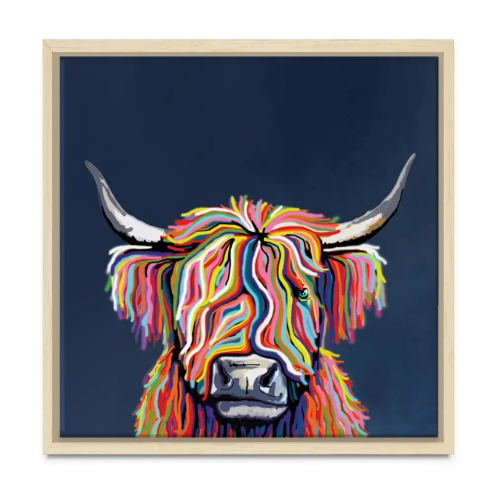 Coo In Navy Blue Square Canvas Print Coo In Navy Blue Square Canvas Print | Coo in Navy Blue Artwork | wall art product Independent