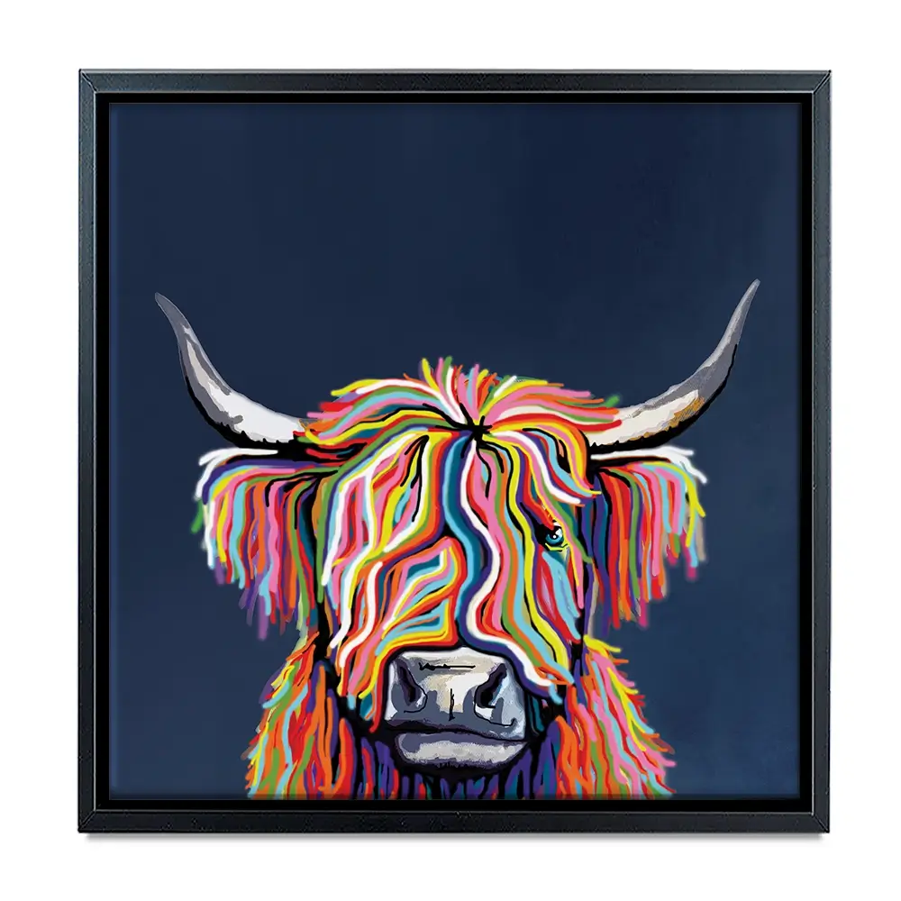 Coo In Navy Blue Square Canvas Print Coo In Navy Blue Square Canvas Print | Coo in Navy Blue Artwork | wall art product Independent