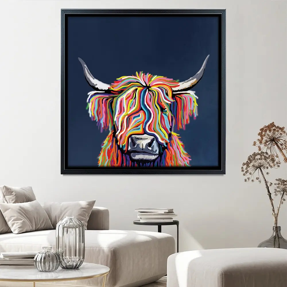 Coo In Navy Blue Square Canvas Print Coo In Navy Blue Square Canvas Print | Coo in Navy Blue Artwork | wall art product Independent