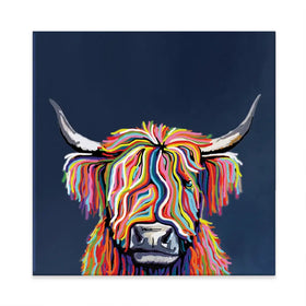 Coo In Navy Blue Square Canvas Print Coo In Navy Blue Square Canvas Print | Coo in Navy Blue Artwork | wall art product Independent