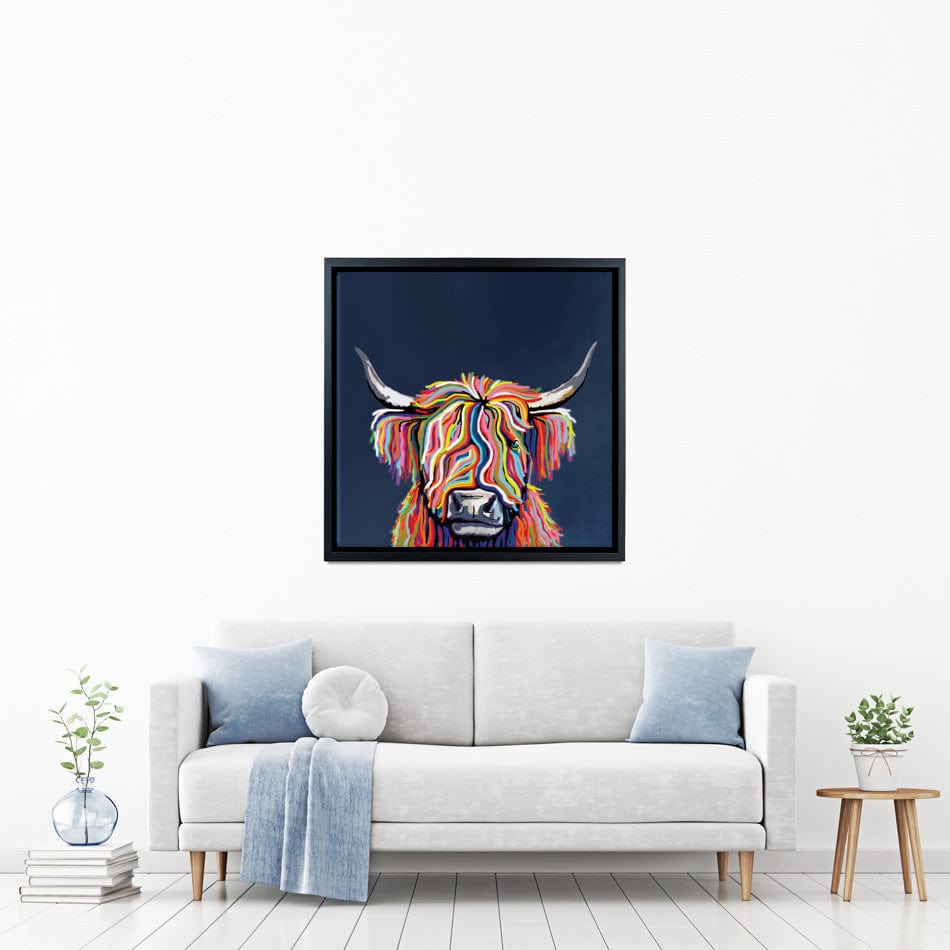 Coo In Navy Blue Square Canvas Print wall art product Independent