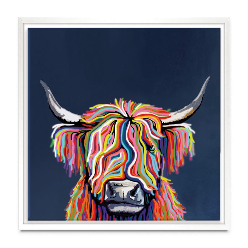 Coo In Navy Blue Square Canvas Print wall art product Independent