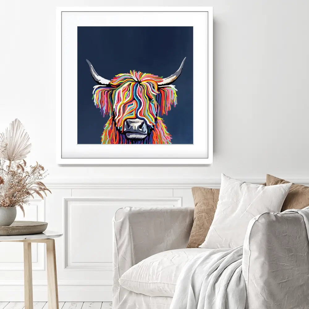Coo In Navy Blue Square Framed Art Print Coo In Navy Blue Square Framed Art Print wall art product Independent