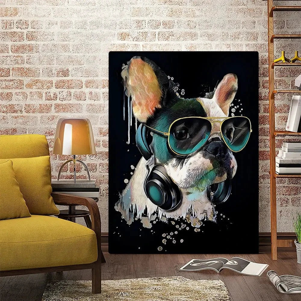Cool French Bulldog Canvas Print Cool French Bulldog Canvas Print wall art product StudioLondon / Shutterstock