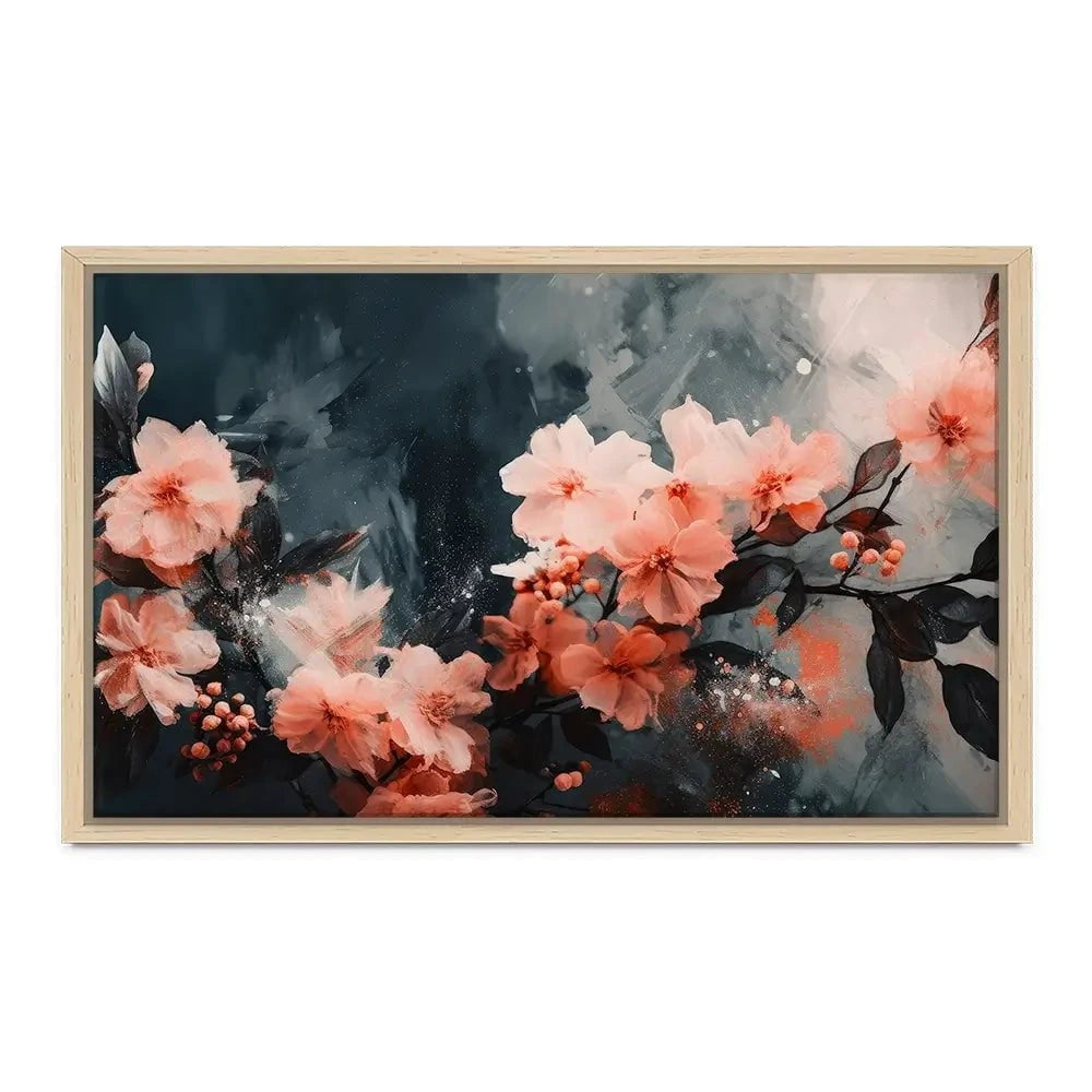 Coral Floating Blossoms Canvas Print Coral Floating Blossoms Canvas Print wall art product Treechild