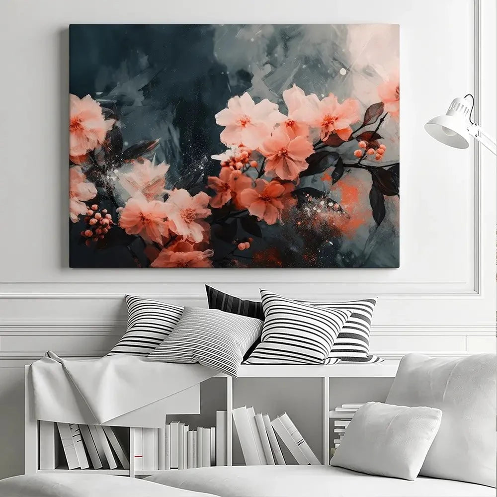 Coral Floating Blossoms Canvas Print Coral Floating Blossoms Canvas Print wall art product Treechild