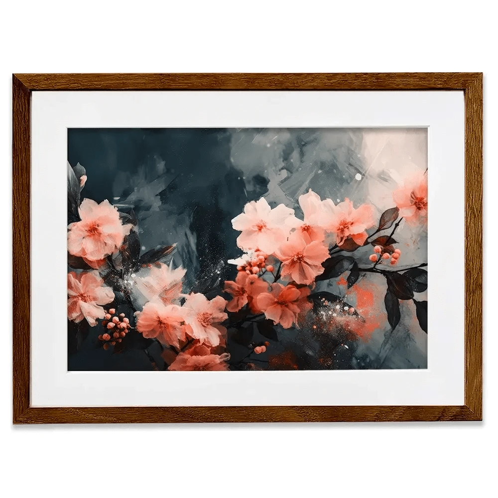 Coral Floating Blossoms Framed Art Print Coral Floating Blossoms Framed Art Print wall art product Treechild