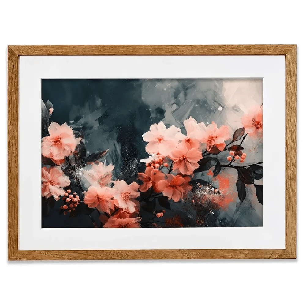 Coral Floating Blossoms Framed Art Print Coral Floating Blossoms Framed Art Print wall art product Treechild