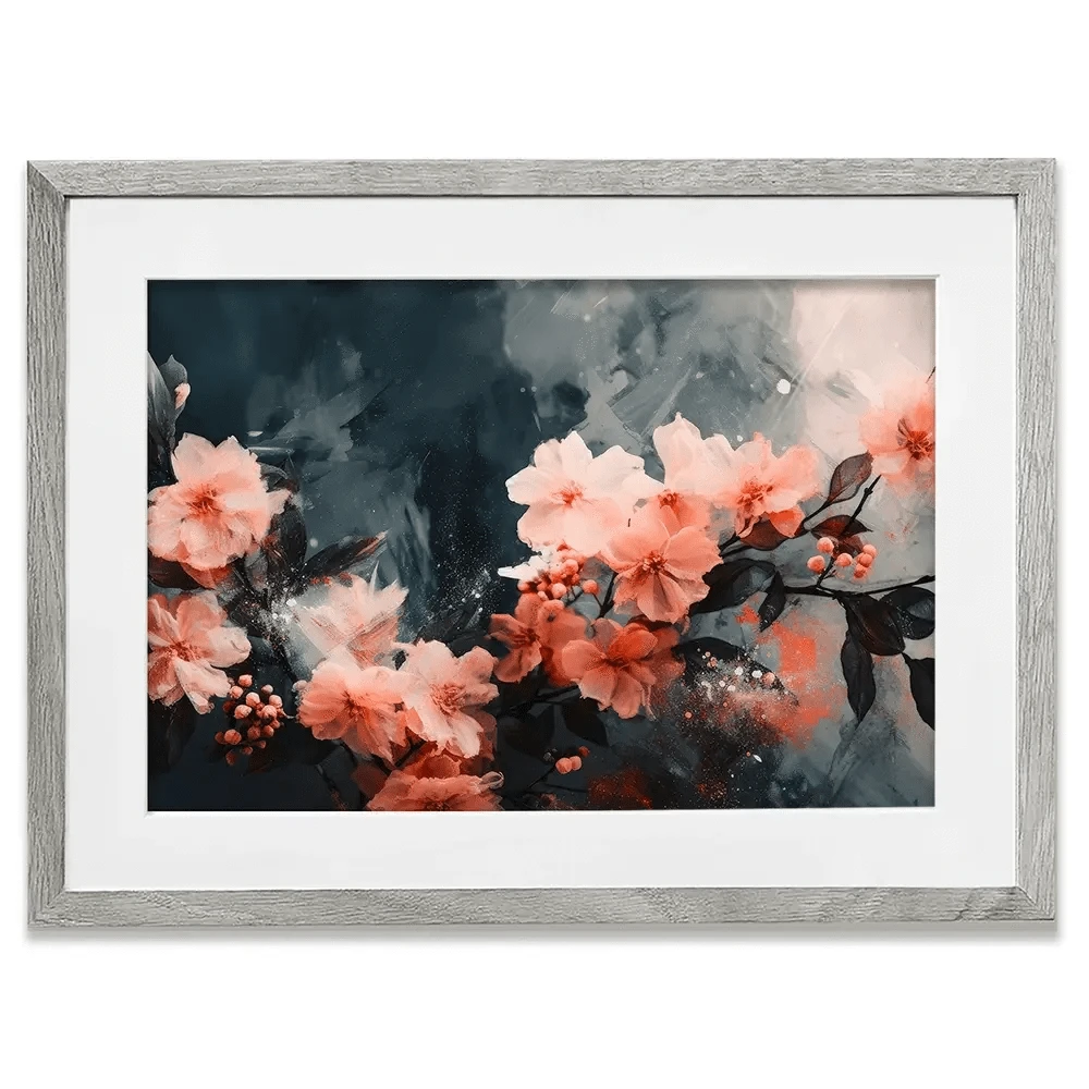 Coral Floating Blossoms Framed Art Print Coral Floating Blossoms Framed Art Print wall art product Treechild