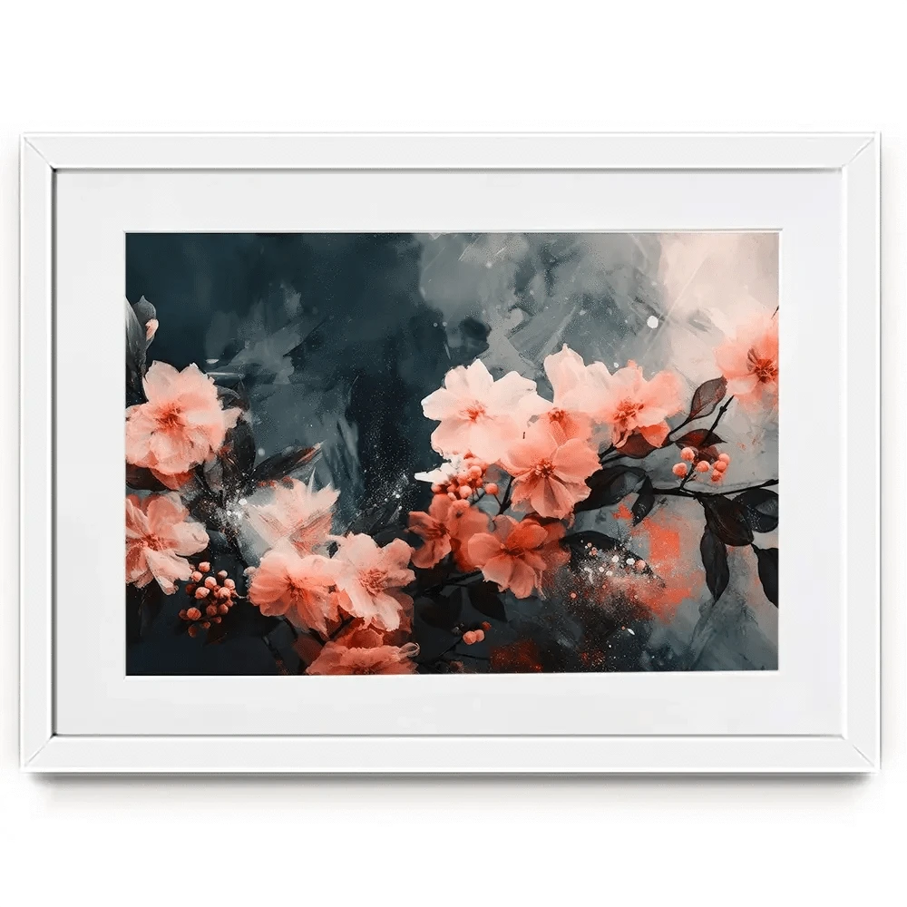 Coral Floating Blossoms Framed Art Print Coral Floating Blossoms Framed Art Print wall art product Treechild
