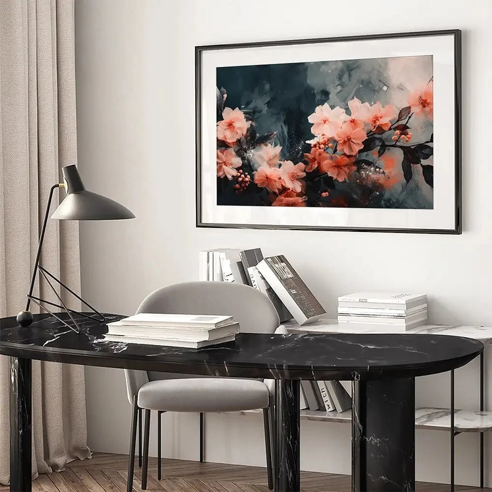 Coral Floating Blossoms Framed Art Print Coral Floating Blossoms Framed Art Print wall art product Treechild