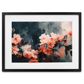 Coral Floating Blossoms Framed Art Print Coral Floating Blossoms Framed Art Print wall art product Treechild
