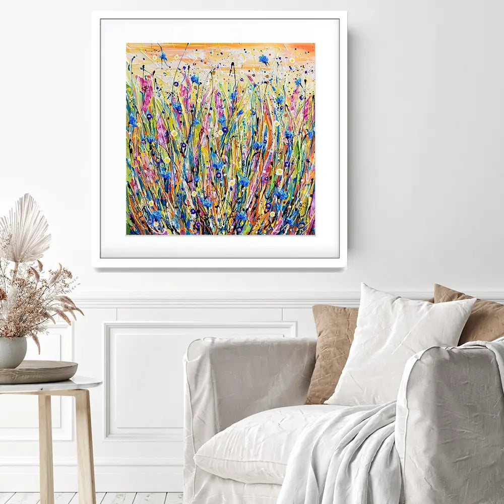 Cornflower Square Framed Art Print Cornflower Square Framed Art Print wall art product Olga Tkachyk