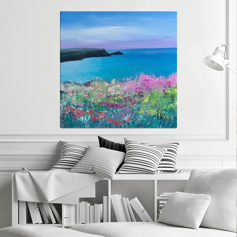 Cornish Sunset Square Canvas Print Cornish Sunset Square Canvas Print wall art product Laure Bury