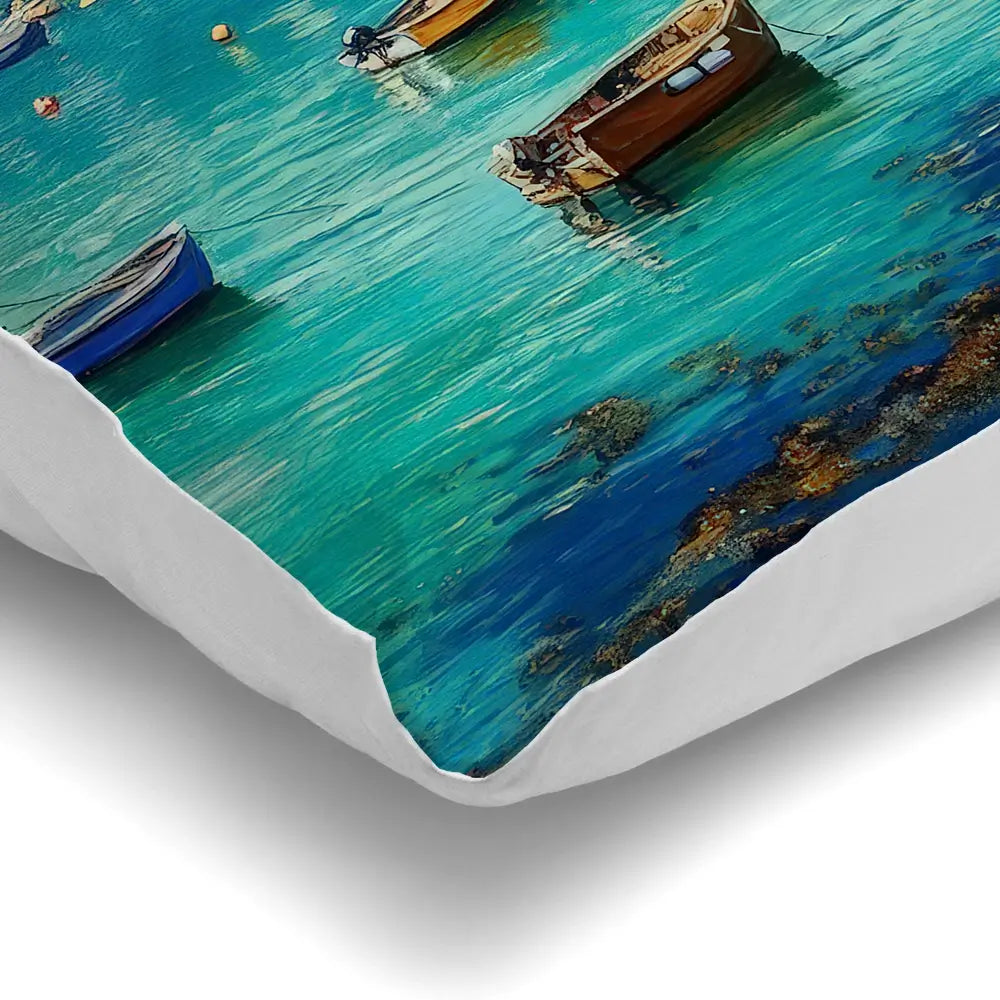 Cornwall Coastal Village Cushion Cornwall Coastal Village Cushion wall art product Art Print Shop