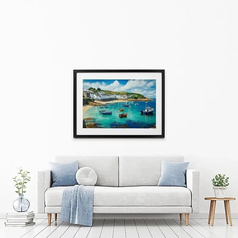 Cornwall Coastal Village Framed Art Print Cornwall Coastal Village Framed Art Print wall art product David Alexander Elder