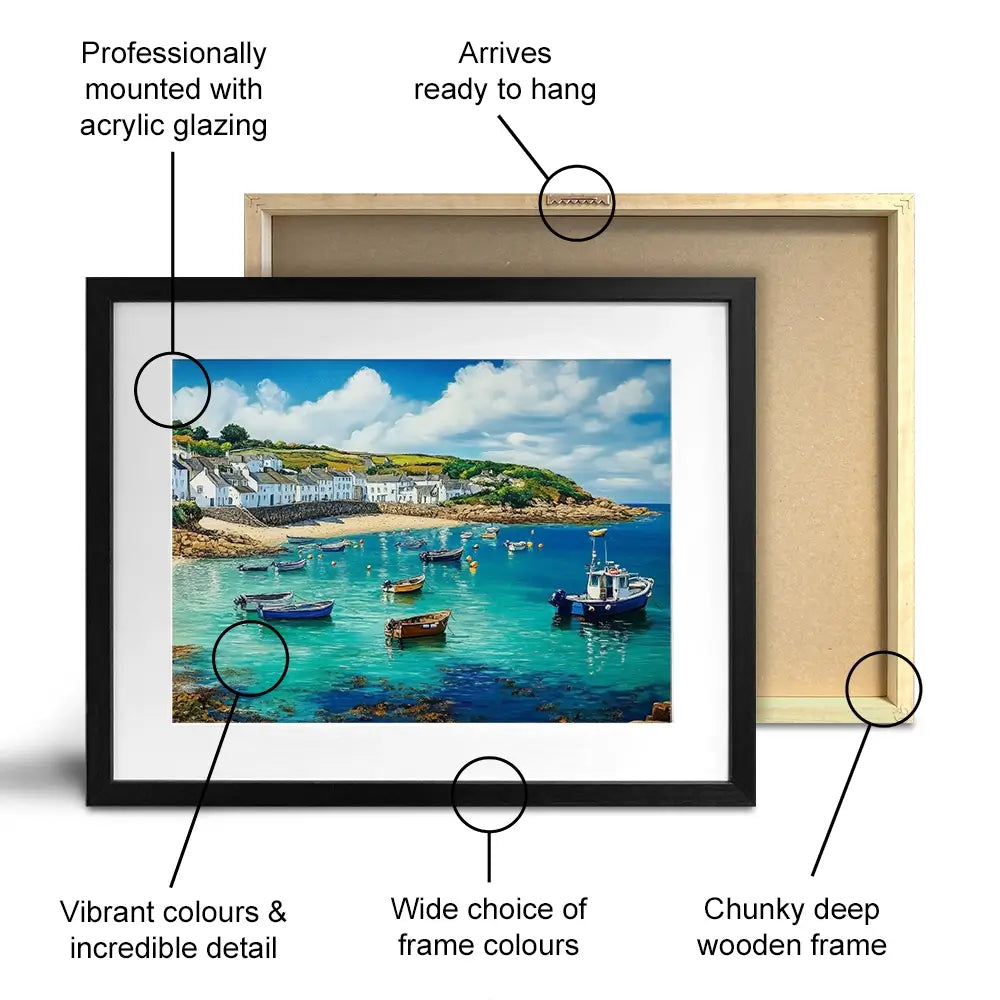 Cornwall Coastal Village Framed Art Print Cornwall Coastal Village Framed Art Print wall art product David Alexander Elder