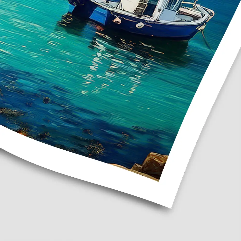 Cornwall Coastal Village Square Art Print Cornwall Coastal Village Square Art Print wall art product Art Print Shop
