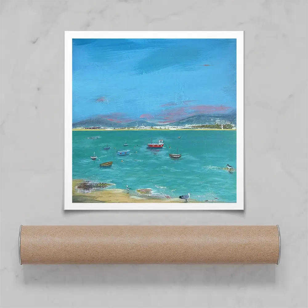 Cornwall Scene Square Art Print Cornwall Scene Square Art Print wall art product Karen Sutton