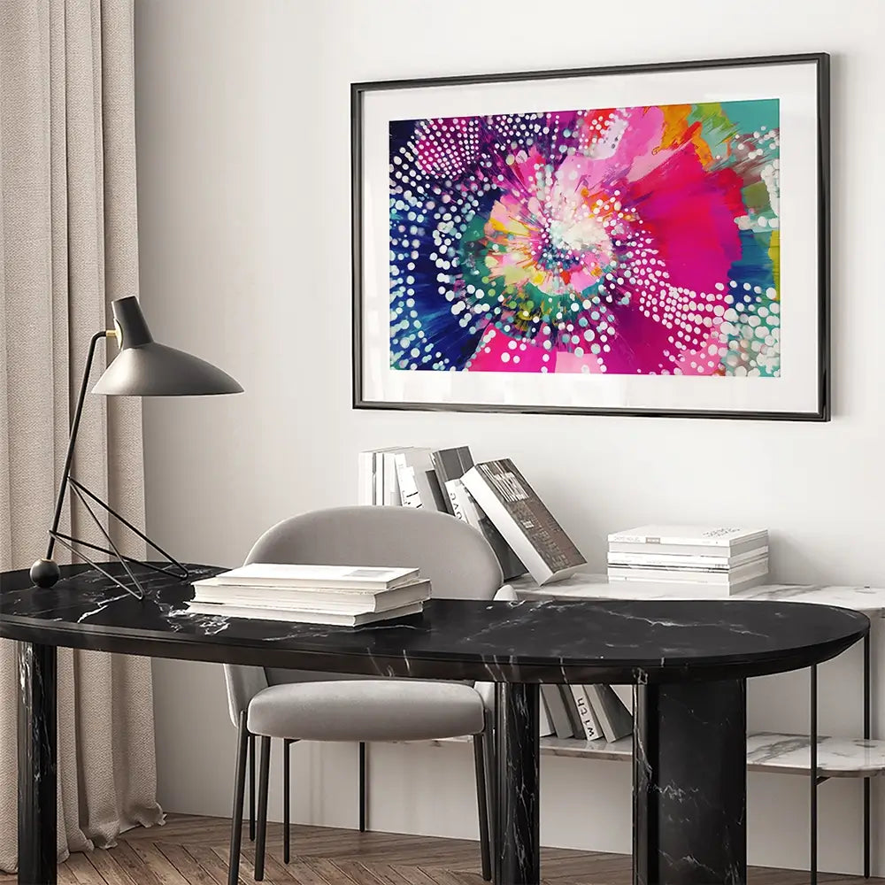 Cosmic Bloom Framed Art Print Cosmic Bloom Framed Art Print wall art product Chromatic Storm Studio