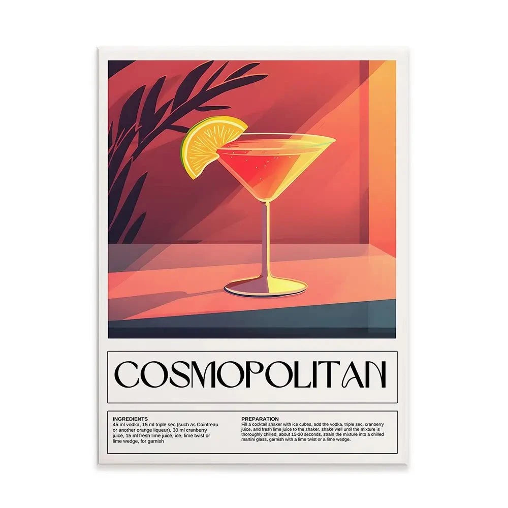 Cosmopolitan Recipe Canvas Print Cosmopolitan Recipe Canvas Print wall art product Art Print Shop