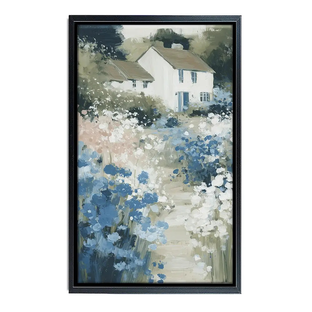Cottage In A Bloom Field Canvas Print Cottage In A Bloom Field Canvas Print wall art product Chromatic Storm Studio