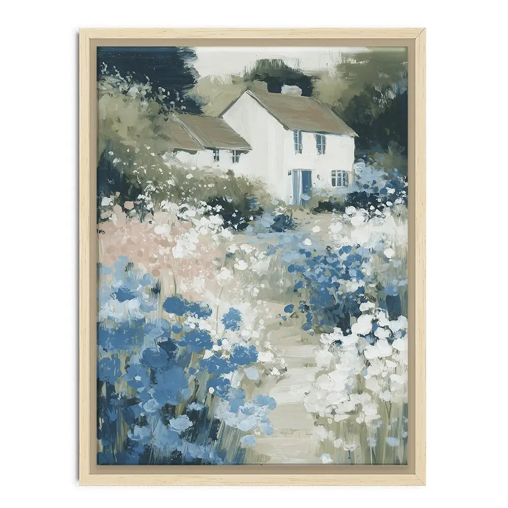Cottage In A Bloom Field Canvas Print Cottage In A Bloom Field Canvas Print wall art product Chromatic Storm Studio