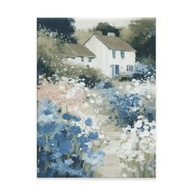 Cottage In A Bloom Field Canvas Print Cottage In A Bloom Field Canvas Print wall art product Chromatic Storm Studio