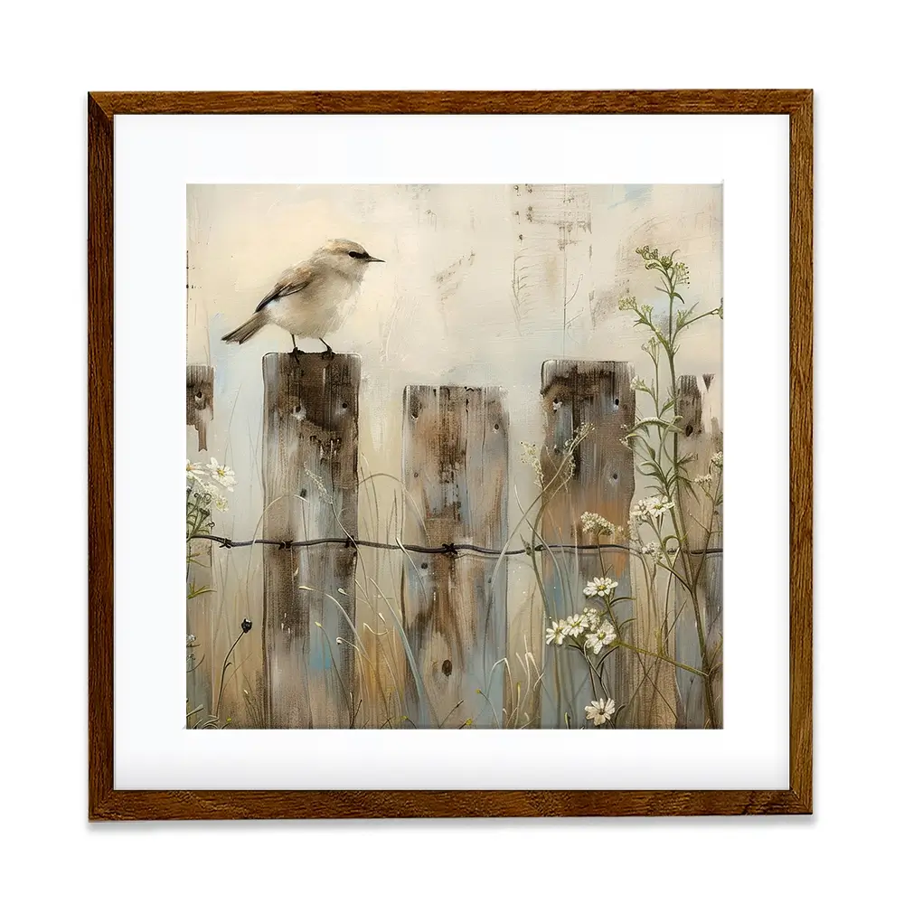 Country Bird Square Framed Art Print Country Bird Square Framed Art Print wall art product Arlington Prints - Independent