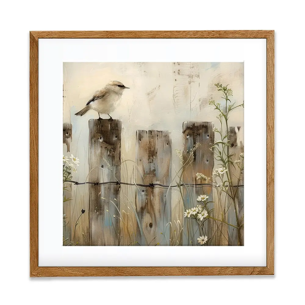 Country Bird Square Framed Art Print Country Bird Square Framed Art Print wall art product Arlington Prints - Independent
