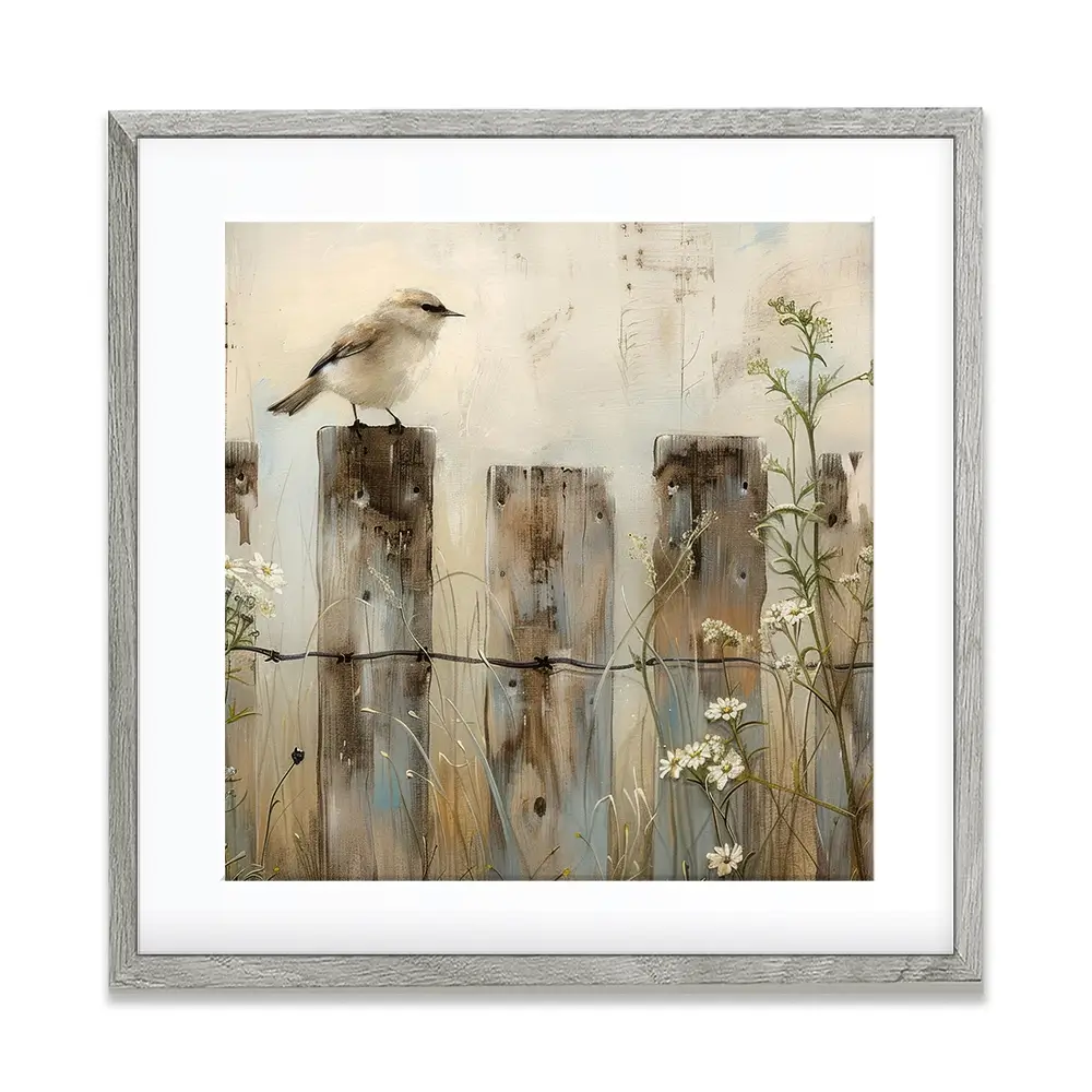 Country Bird Square Framed Art Print Country Bird Square Framed Art Print wall art product Arlington Prints - Independent