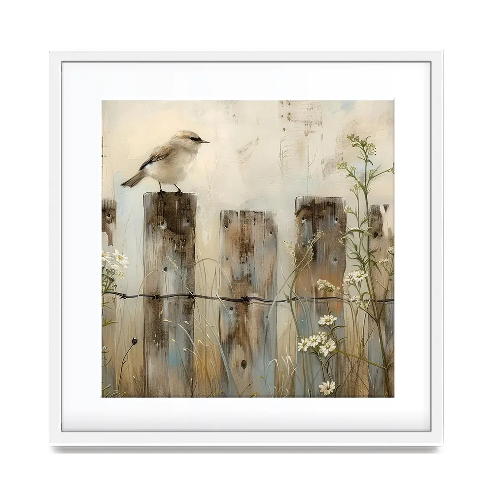 Country Bird Square Framed Art Print Country Bird Square Framed Art Print wall art product Arlington Prints - Independent