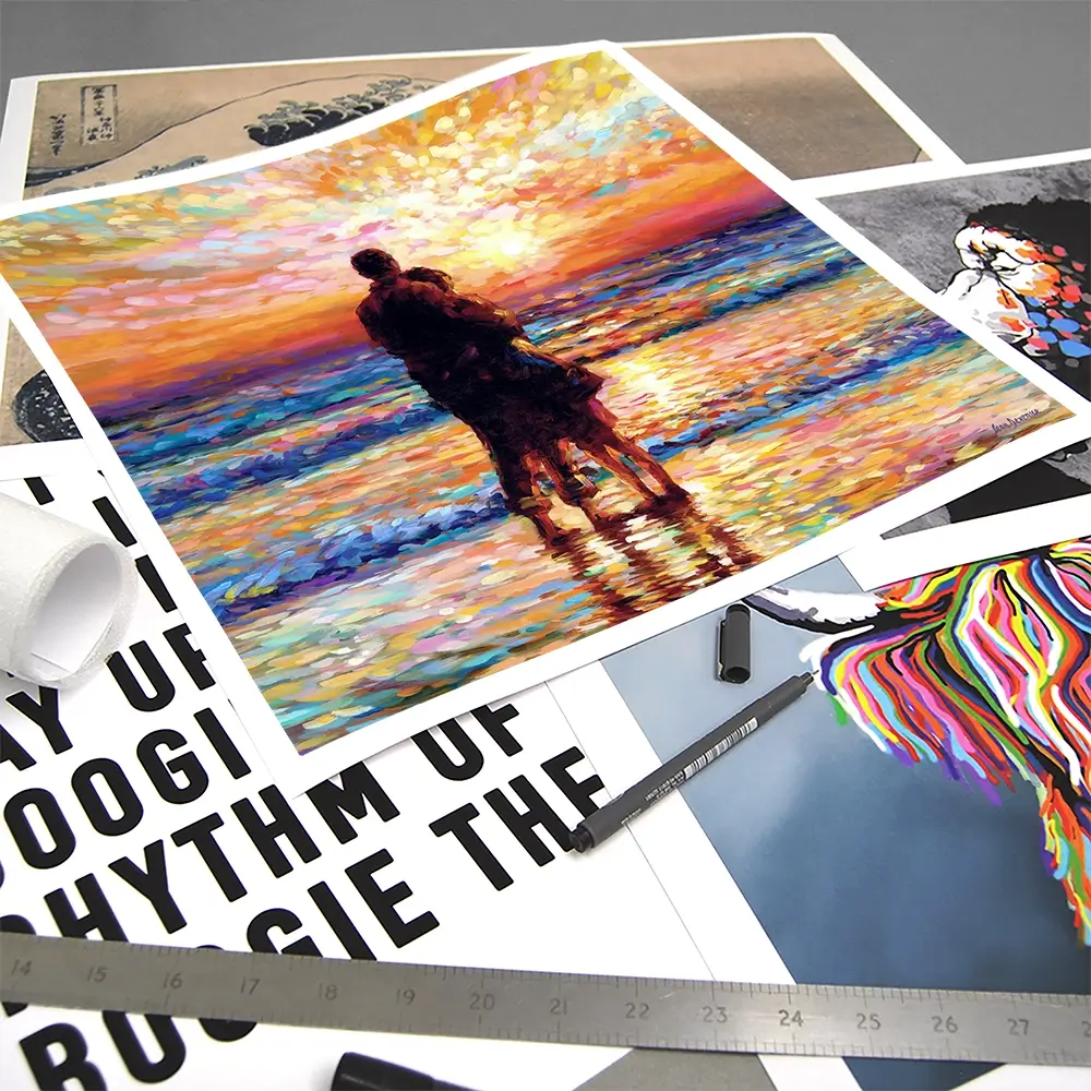 Couple At The Beach Square Art Print Couple At The Beach Square Art Print wall art product Leon Devenice