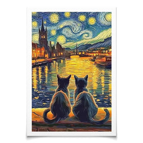 Couple Of Cats Art Print Couple Of Cats Art Print wall art product David Alexander Elder