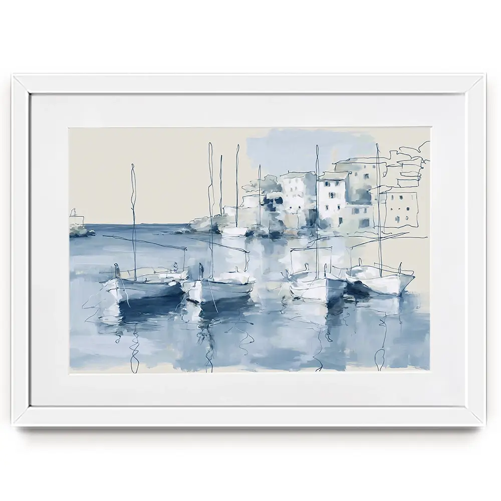 Cove Harbour Village Framed Art Print Cove Harbour Village Framed Art Print wall art product Chromatic Storm Studio