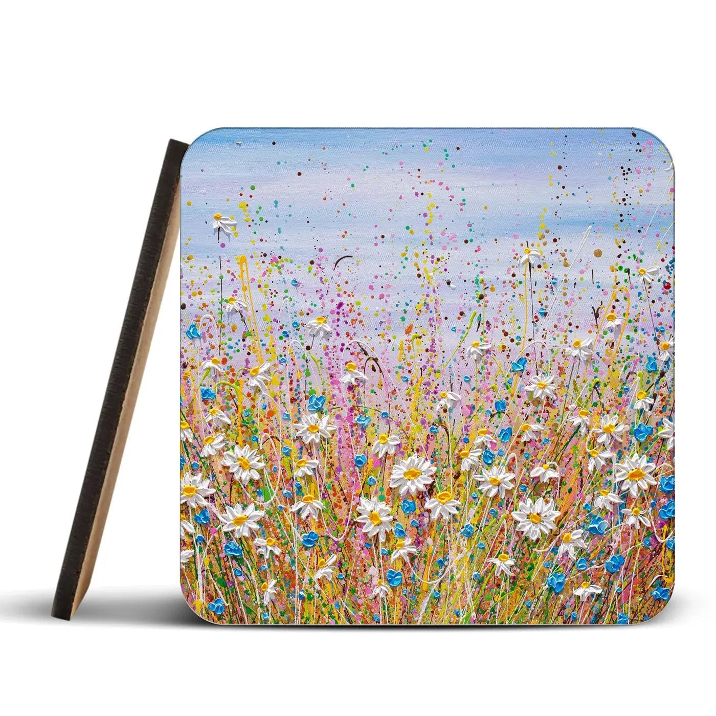 Cover Me In Daisies Coaster Set Rainbow Soul Tree Coaster Set | Rainbow Soul Tree Art Coasters wall art product Olga Tkachyk