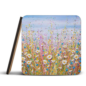 Cover Me In Daisies Coaster Set Rainbow Soul Tree Coaster Set | Rainbow Soul Tree Art Coasters wall art product Olga Tkachyk