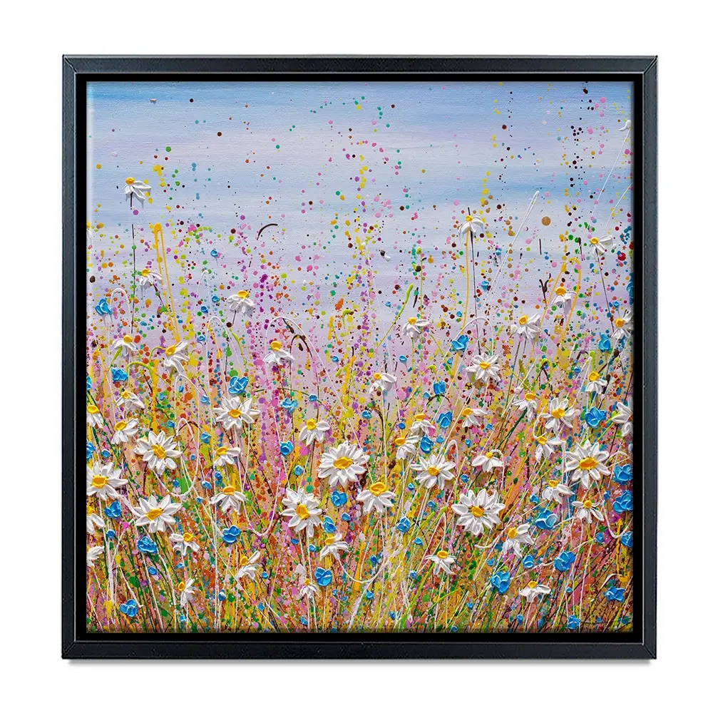 Cover Me In Daisies Square Canvas Print Cover Me In Daisies Square Canvas Print wall art product Olga Tkachyk