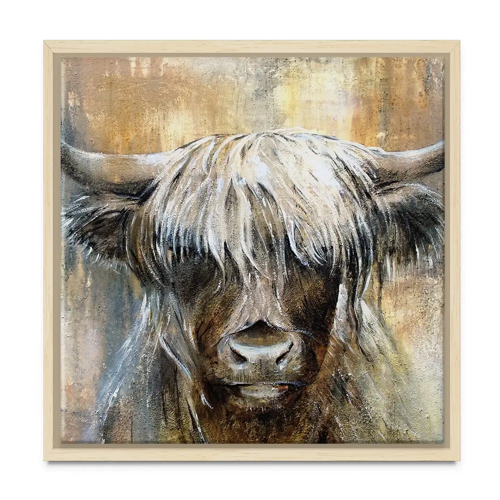 Cow Central Square Canvas Print Cow Central Square Canvas Print wall art product Studio Paint-Ing