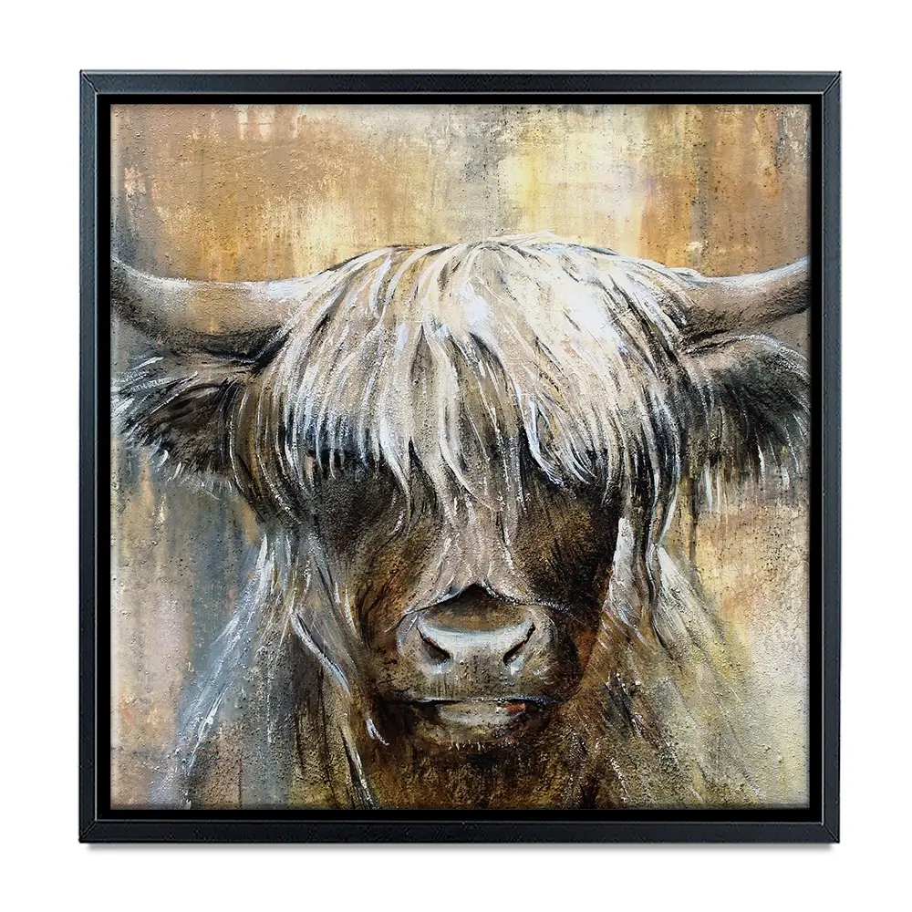Cow Central Square Canvas Print Cow Central Square Canvas Print wall art product Studio Paint-Ing